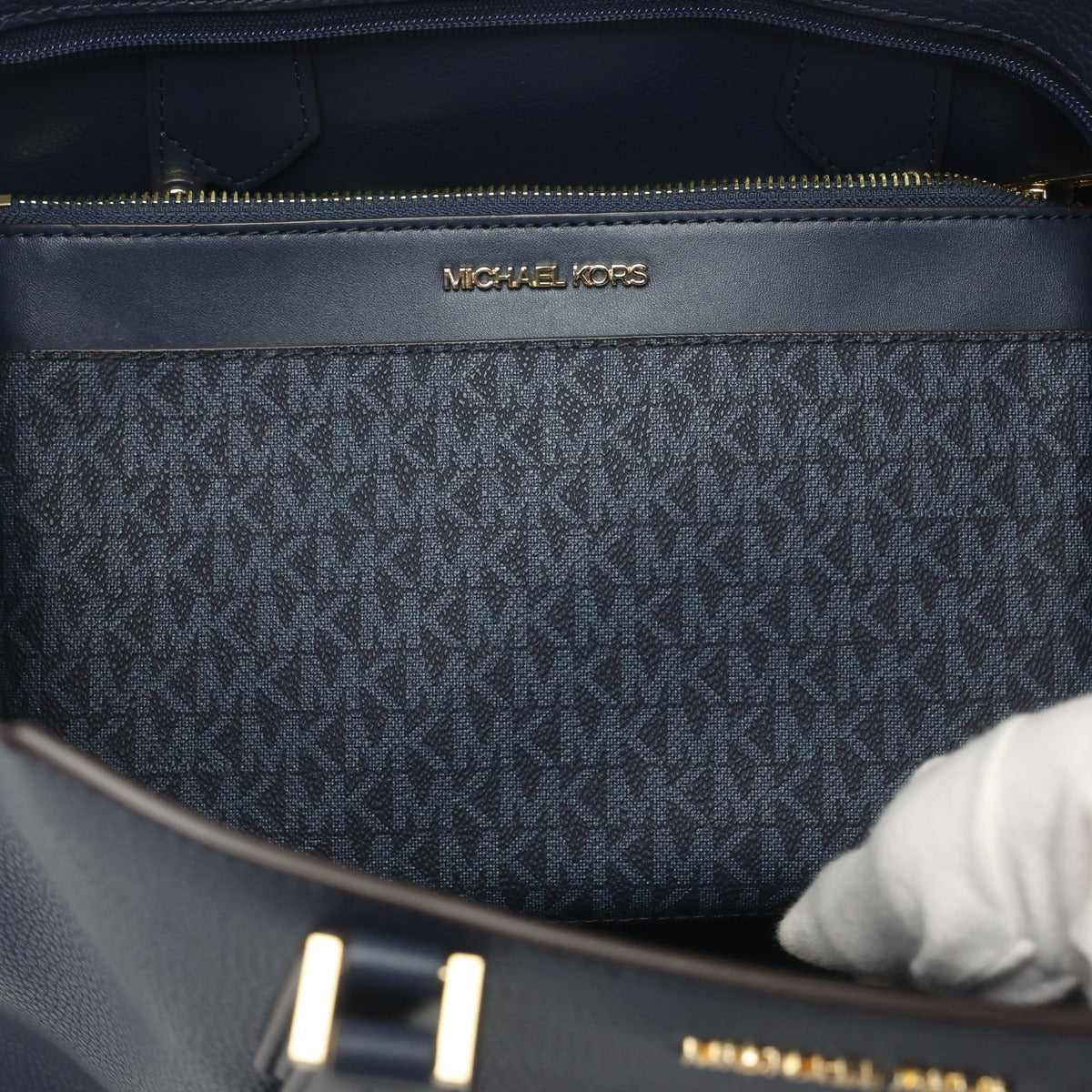 マイケルコース Michael Kors トートバッグ
 2wayバッグ A4対応 ショルダーバッグ レザー 35H0GKFT9T ネイビー 【SS】
 【中古】