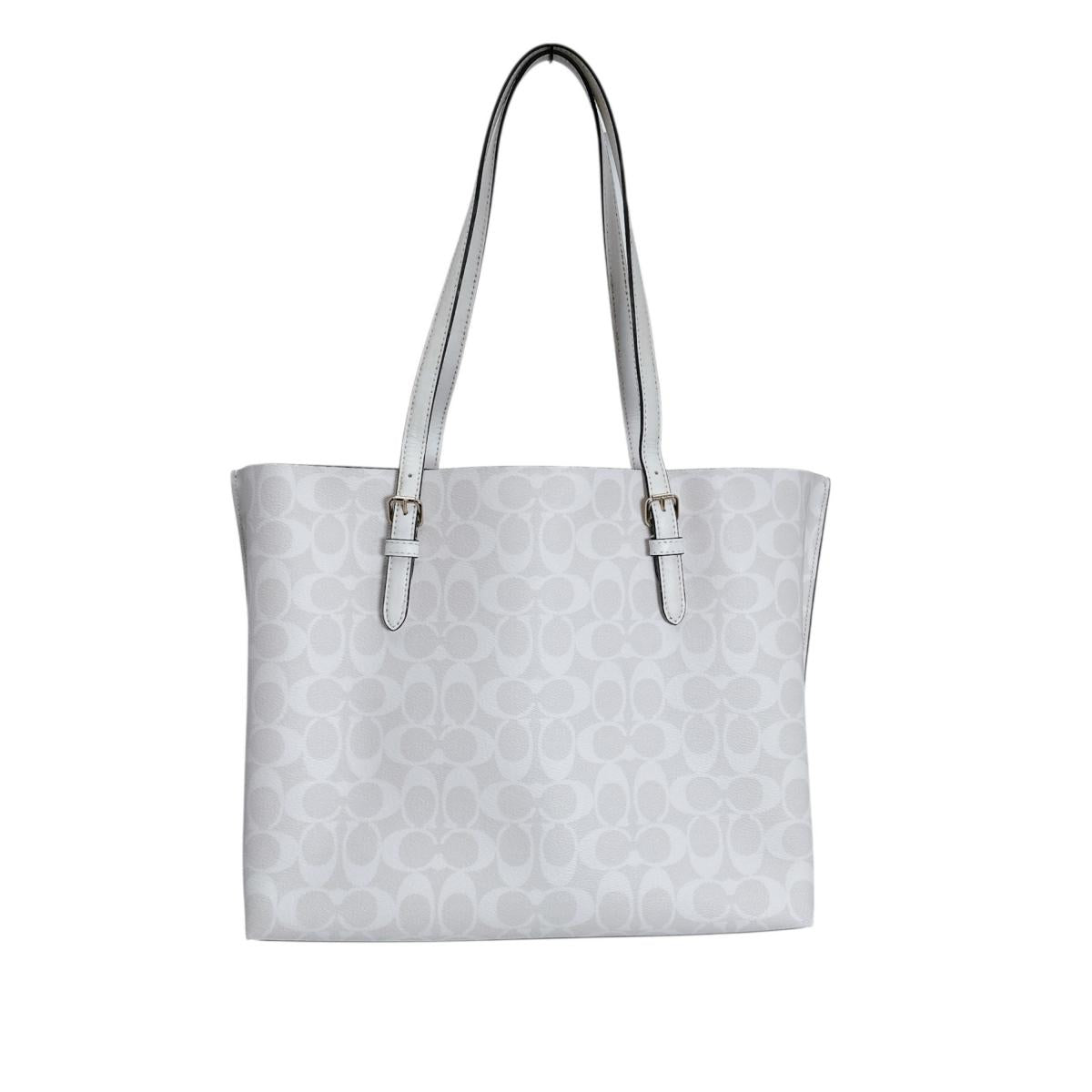 コーチ COACH トートバッグ
 コーテッドキャンバス シグネチャー モリー PVC B2241 ホワイト 【SS】
 【中古】