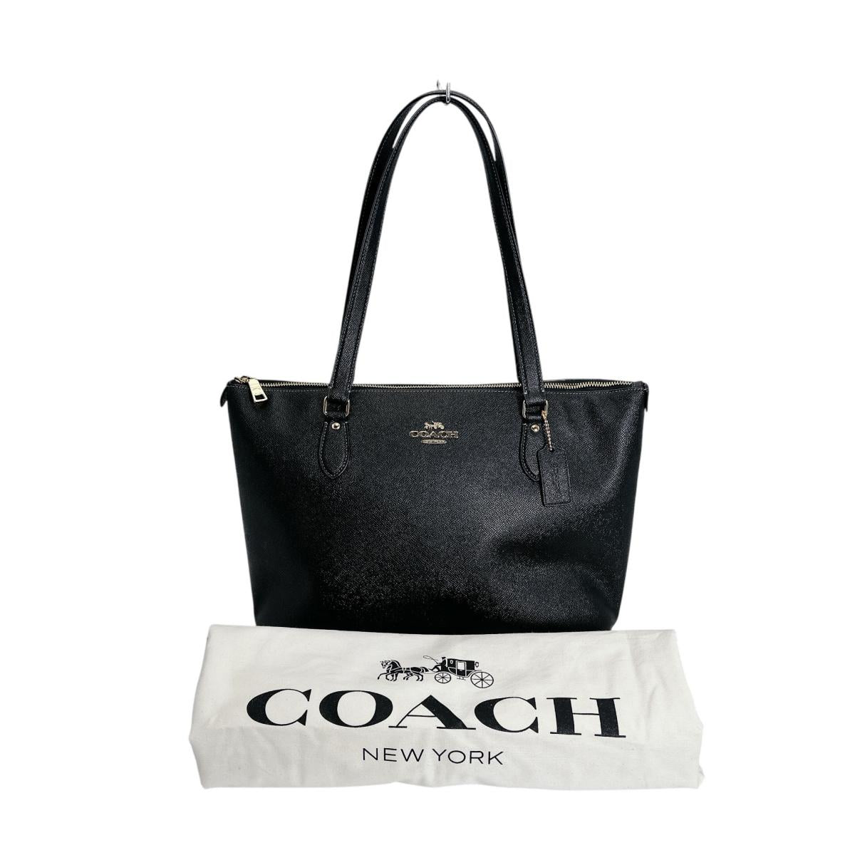 コーチ COACH トートバッグ
 クロスグレイン ギャラリートート レザー CH285 ブラック 【SS】
 【中古】