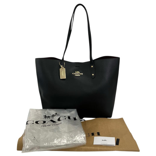 コーチ COACH トートバッグ
 肩掛け ファスナートート タウン レザー F72673 ブラック 【SS】
 【中古】