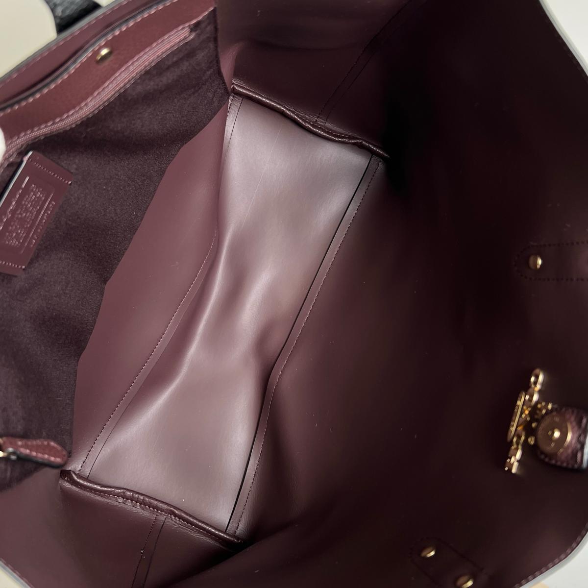 コーチ COACH トートバッグ
 肩掛け ファスナートート タウン レザー F72673 ブラック 【SS】
 【中古】