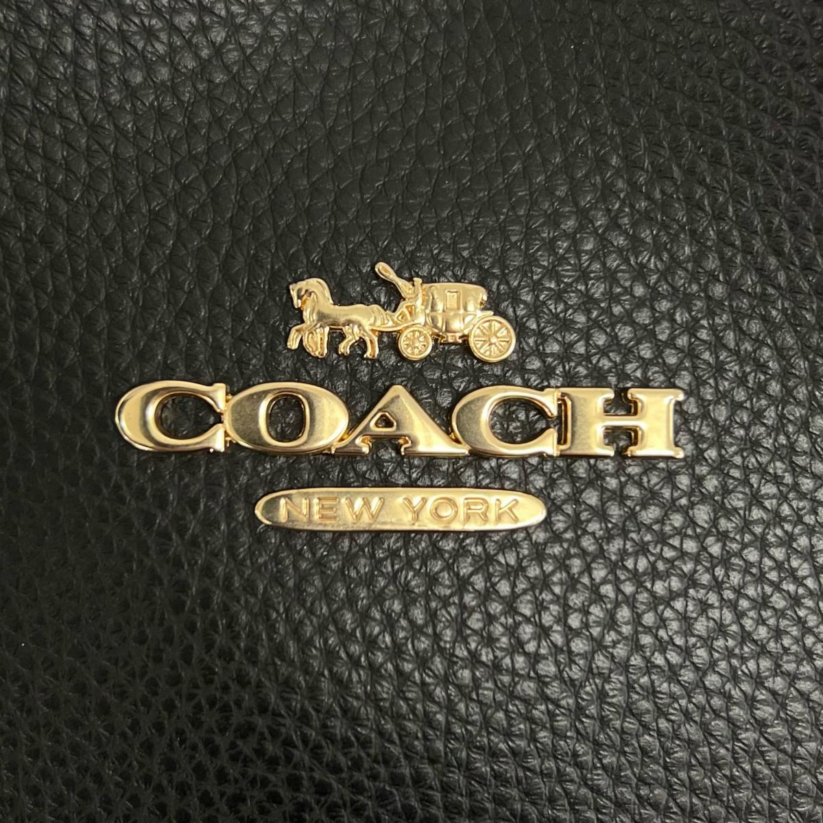 コーチ COACH トートバッグ
 肩掛け ファスナートート タウン レザー F72673 ブラック 【SS】
 【中古】