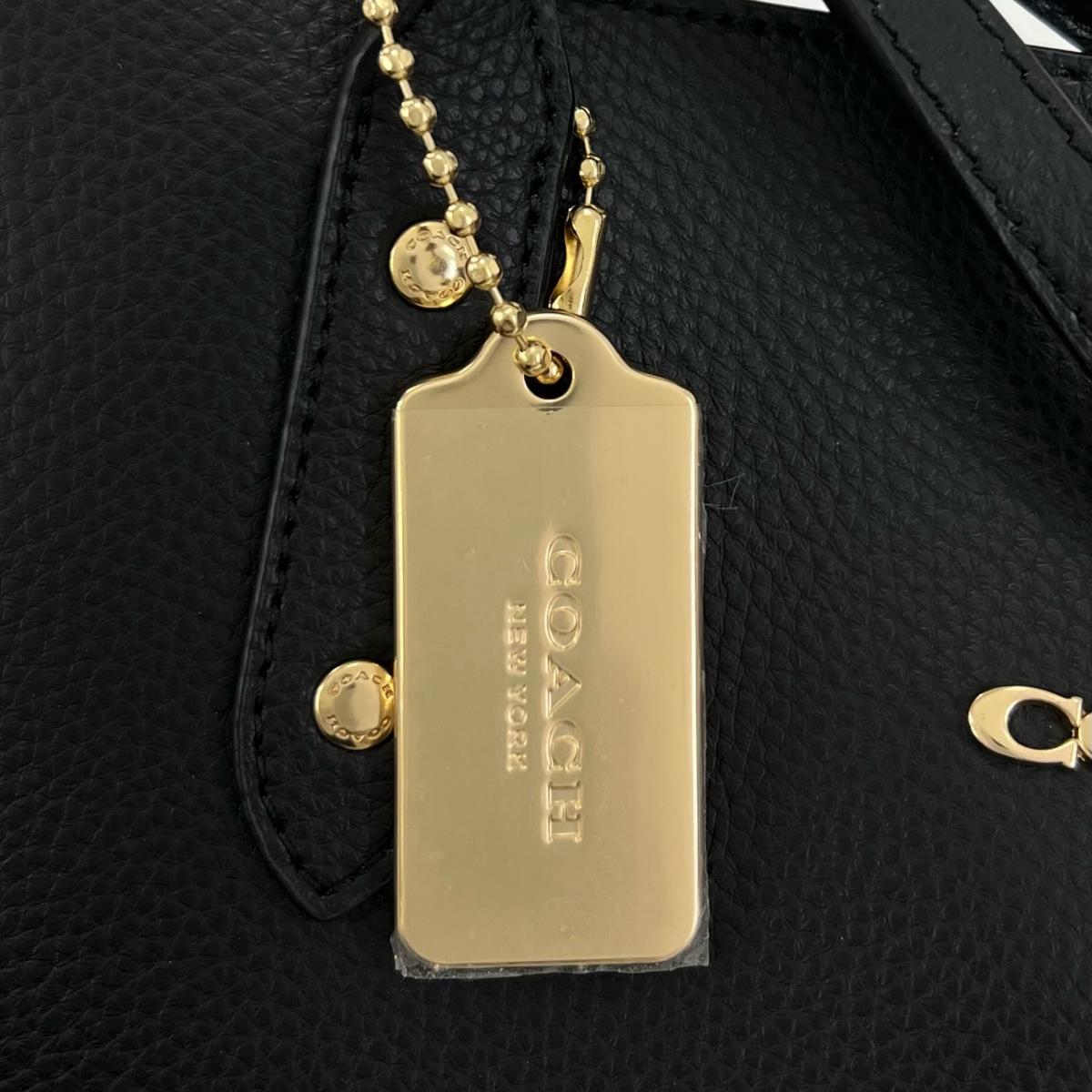コーチ COACH トートバッグ
 肩掛け ファスナートート タウン レザー F72673 ブラック 【SS】
 【中古】