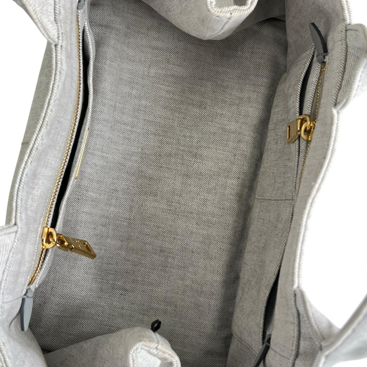 プラダ PRADA トートバッグ
 トートバッグ キャンバス カナパトート デニム 1BG642 ビアンコ 【SS】
 【中古】