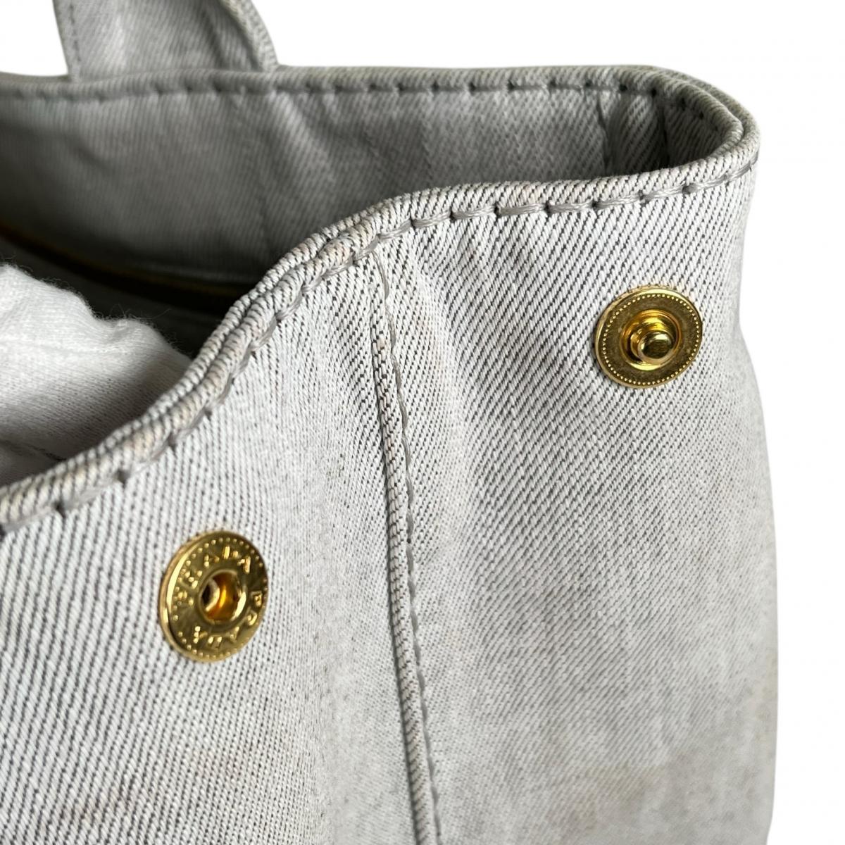 プラダ PRADA トートバッグ
 トートバッグ キャンバス カナパトート デニム 1BG642 ビアンコ 【SS】
 【中古】