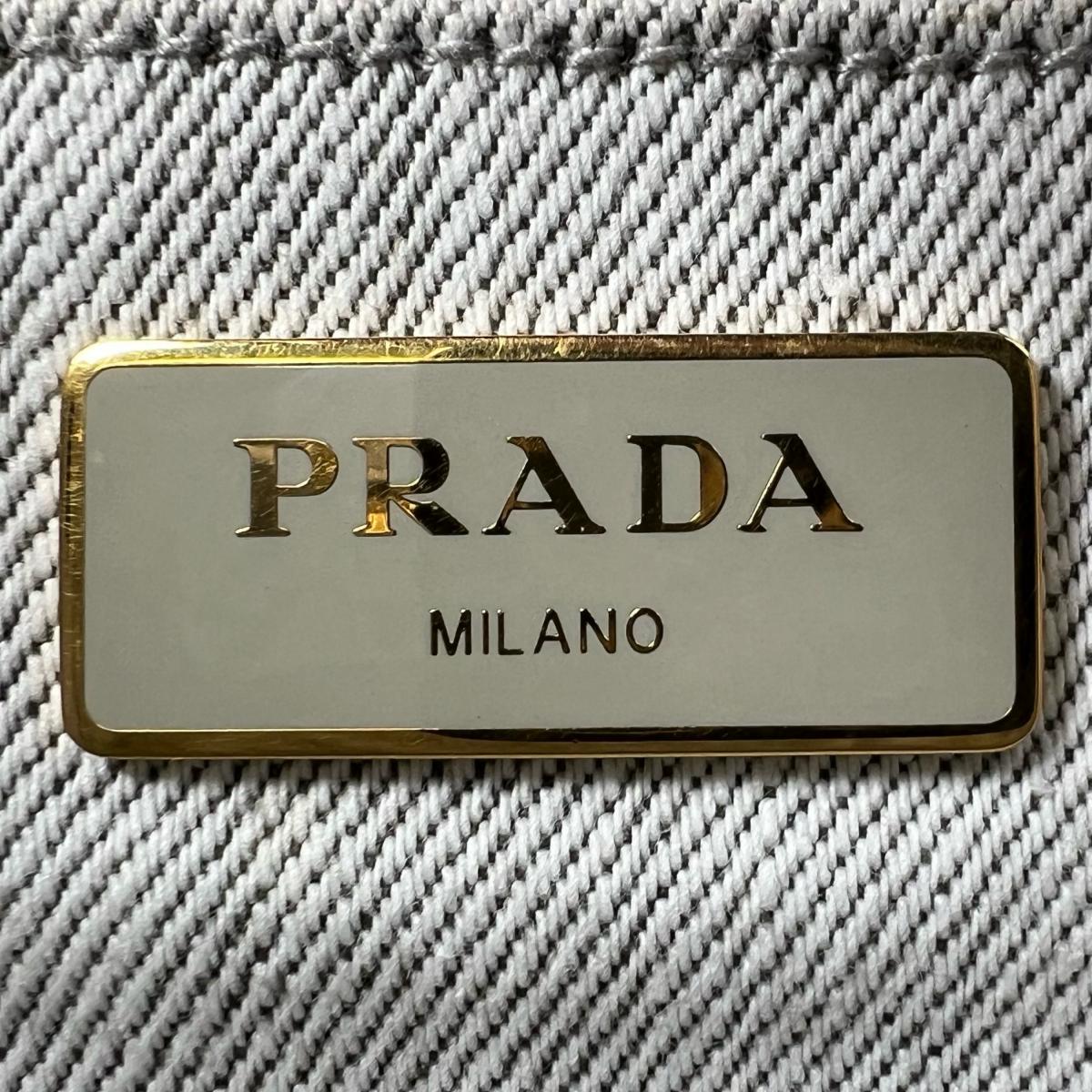 プラダ PRADA トートバッグ
 トートバッグ キャンバス カナパトート デニム 1BG642 ビアンコ 【SS】
 【中古】