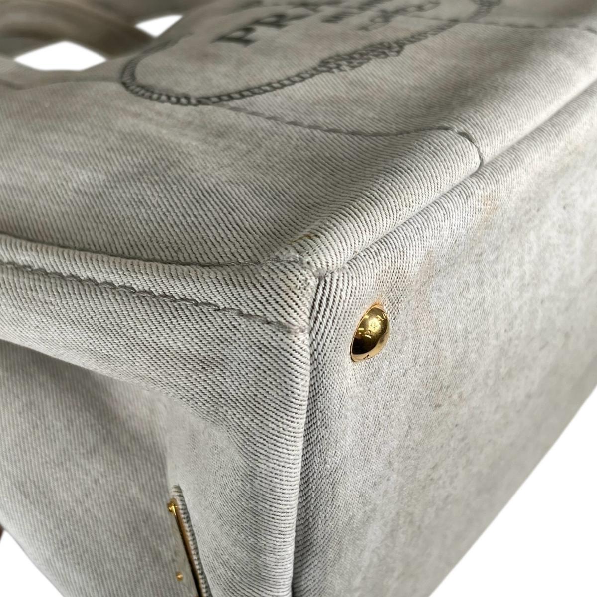 プラダ PRADA トートバッグ
 トートバッグ キャンバス カナパトート デニム 1BG642 ビアンコ 【SS】
 【中古】