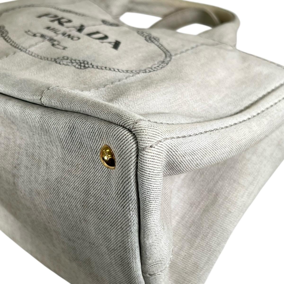プラダ PRADA トートバッグ
 トートバッグ キャンバス カナパトート デニム 1BG642 ビアンコ 【SS】
 【中古】