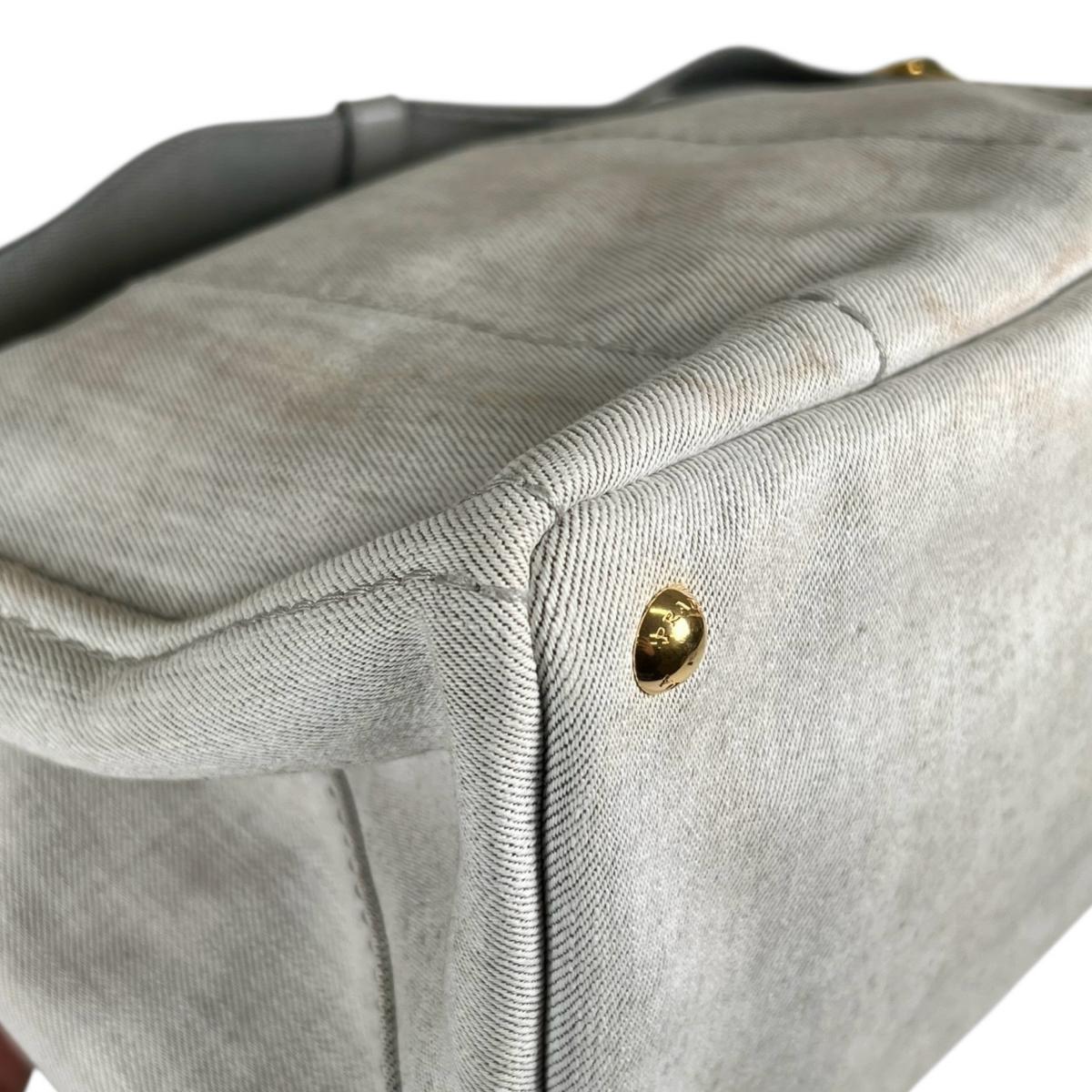 プラダ PRADA トートバッグ
 トートバッグ キャンバス カナパトート デニム 1BG642 ビアンコ 【SS】
 【中古】