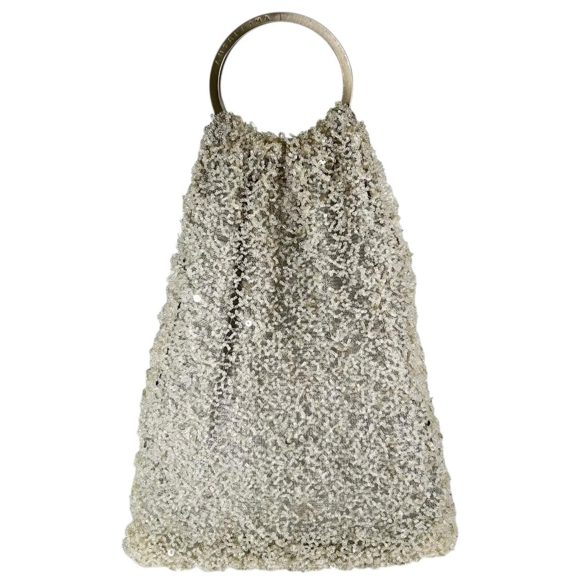 アンテプリマ ANTEPRIMA ハンドバッグ
 ワイヤーバッグ パーティー スパンコール/ラインストーン ワイヤー アイボリー 【SS】
 【中古】