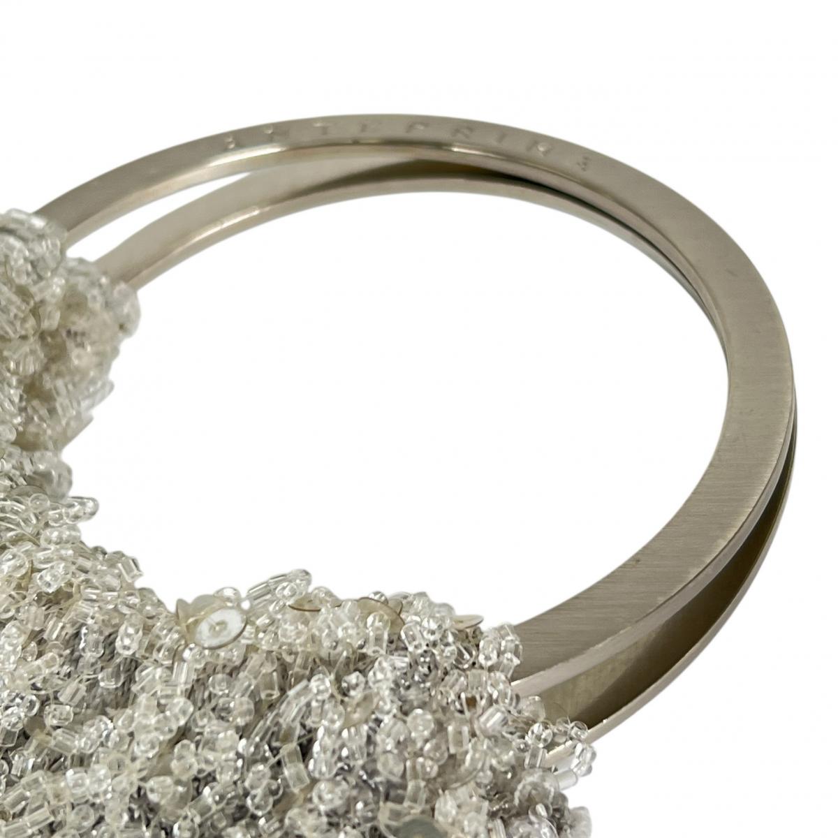 アンテプリマ ANTEPRIMA ハンドバッグ
 ワイヤーバッグ パーティー スパンコール/ラインストーン ワイヤー アイボリー 【SS】
 【中古】