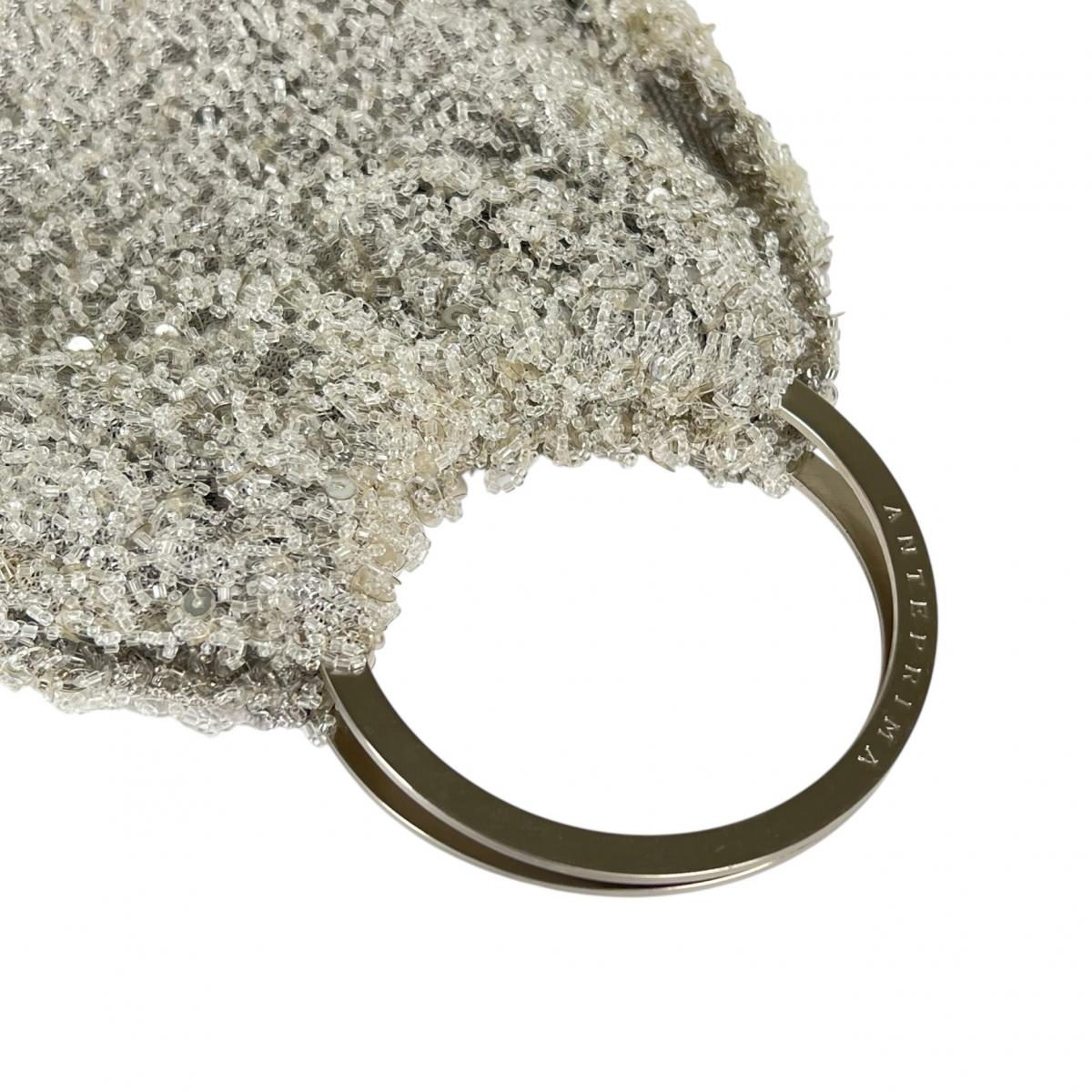 アンテプリマ ANTEPRIMA ハンドバッグ
 ワイヤーバッグ パーティー スパンコール/ラインストーン ワイヤー アイボリー 【SS】
 【中古】