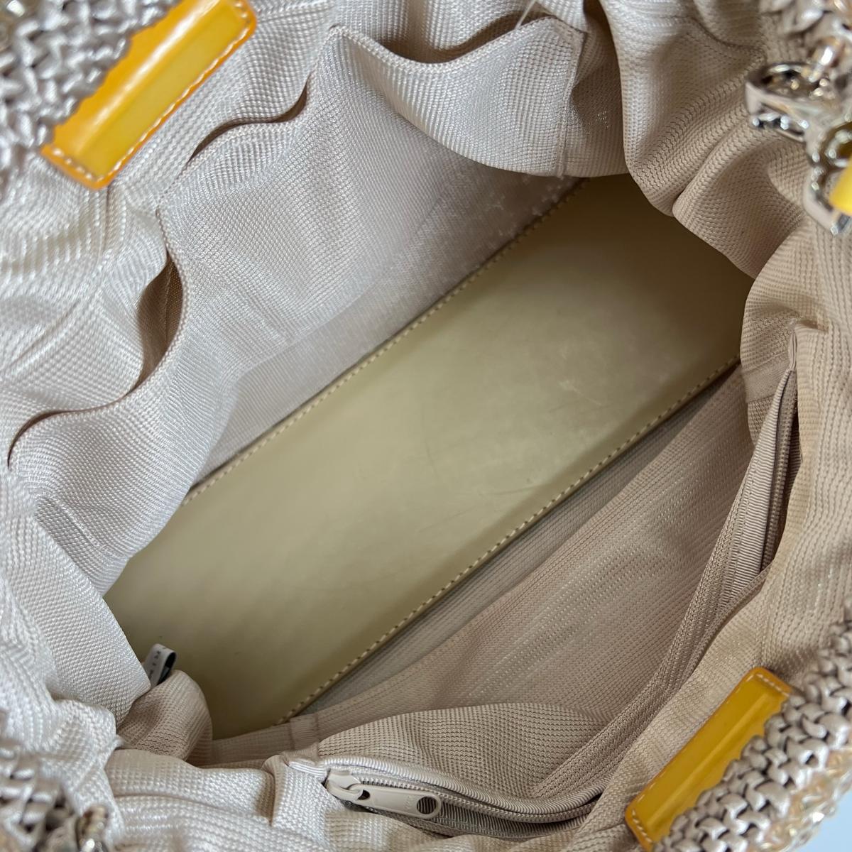 アンテプリマ ANTEPRIMA トートバッグ
 2WAYバッグ ワイヤーバッグ ワイヤー ゴールド×ベージュ 【SS】
 【中古】