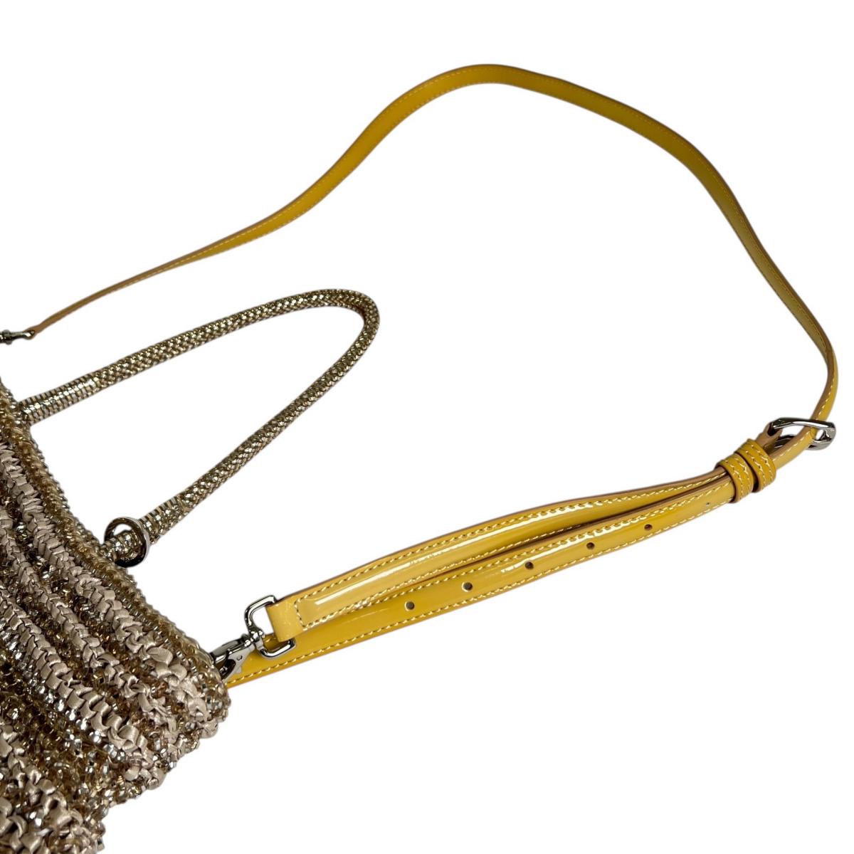 アンテプリマ ANTEPRIMA トートバッグ
 2WAYバッグ ワイヤーバッグ ワイヤー ゴールド×ベージュ 【SS】
 【中古】