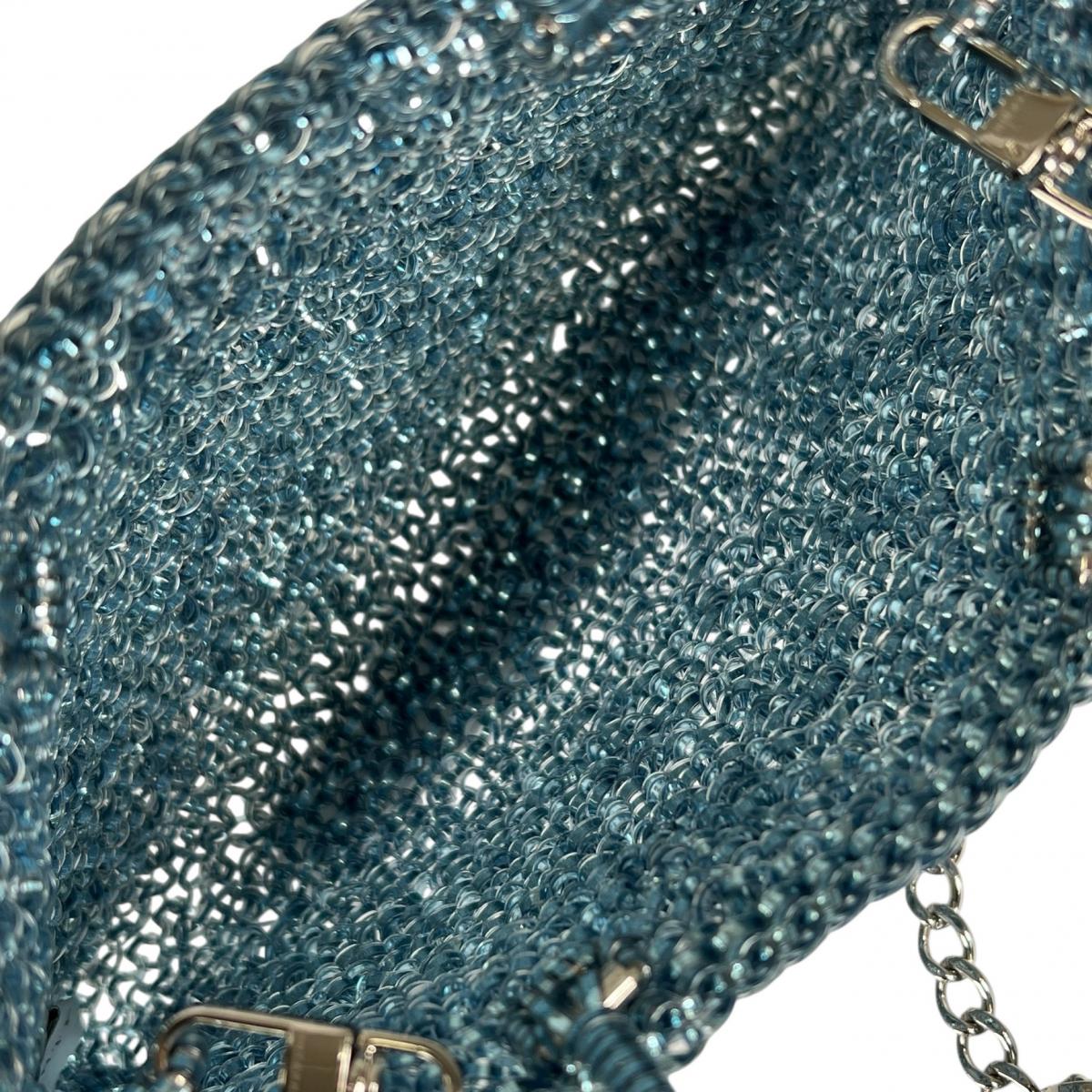 アンテプリマ ANTEPRIMA ハンドバッグ
 ワイヤーバッグ パーティー お出かけ ワイヤー ライトブルー 【SS】
 【中古】