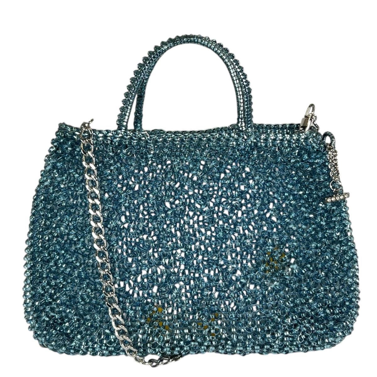 アンテプリマ ANTEPRIMA ハンドバッグ
 ワイヤーバッグ パーティー お出かけ ワイヤー ライトブルー 【SS】
 【中古】