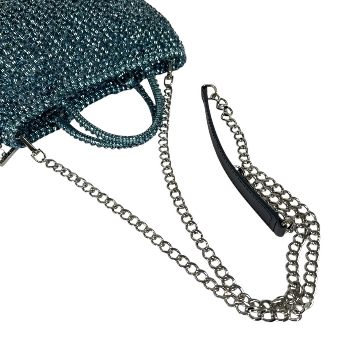 アンテプリマ ANTEPRIMA ハンドバッグ
 ワイヤーバッグ パーティー お出かけ ワイヤー ライトブルー 【SS】
 【中古】