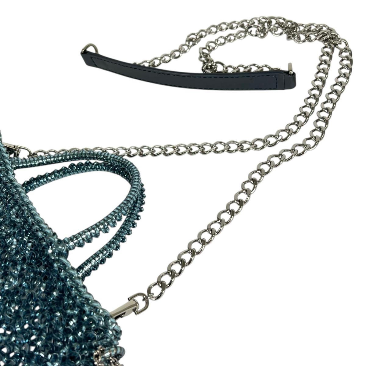 アンテプリマ ANTEPRIMA ハンドバッグ
 ワイヤーバッグ パーティー お出かけ ワイヤー ライトブルー 【SS】
 【中古】