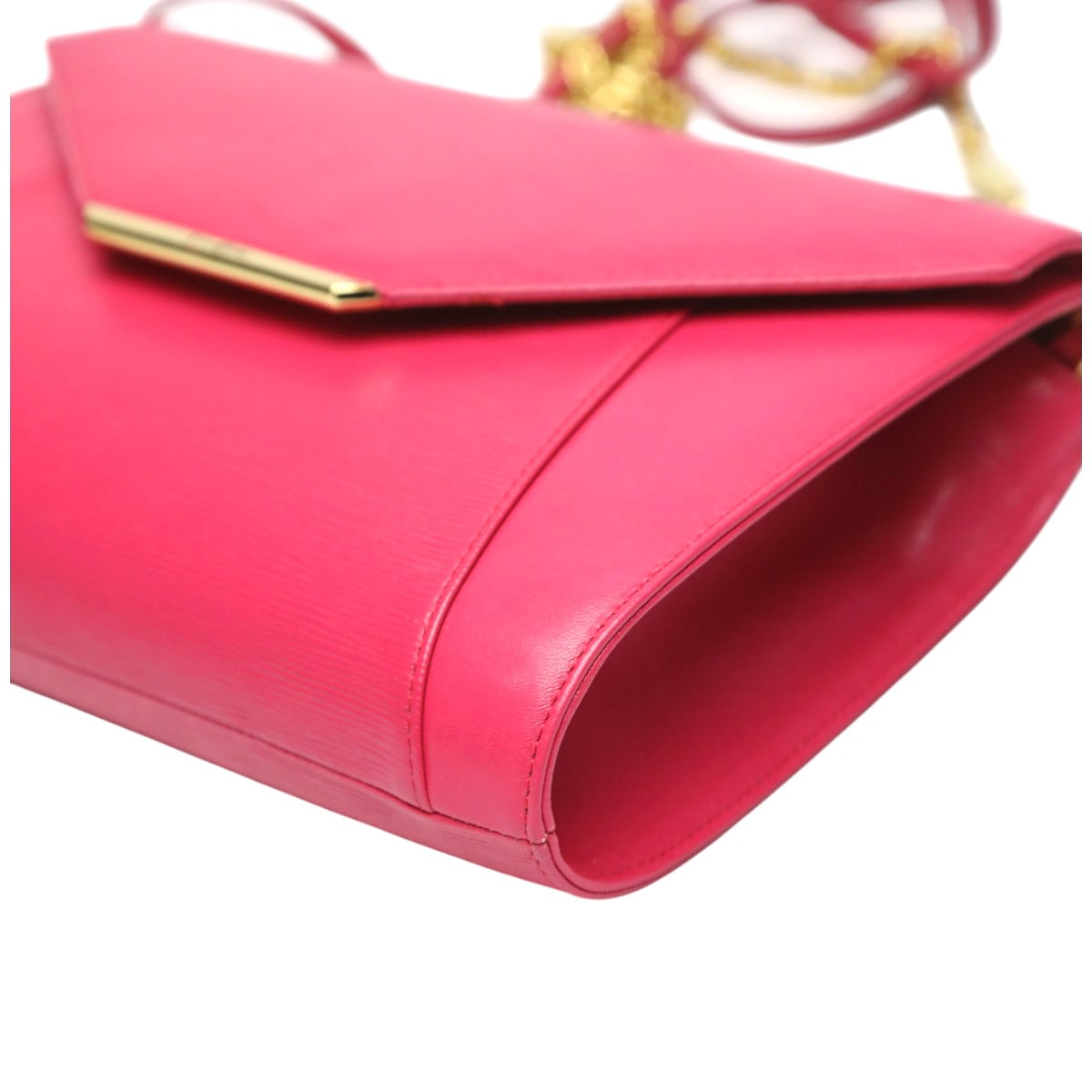 キミジマ KIMIJIMA PARIS TOKYO ショルダーバッグ
 チェーンバッグ Wチェーン Wフラップ 肩掛け レザー ピンク 【SS】
 【中古】