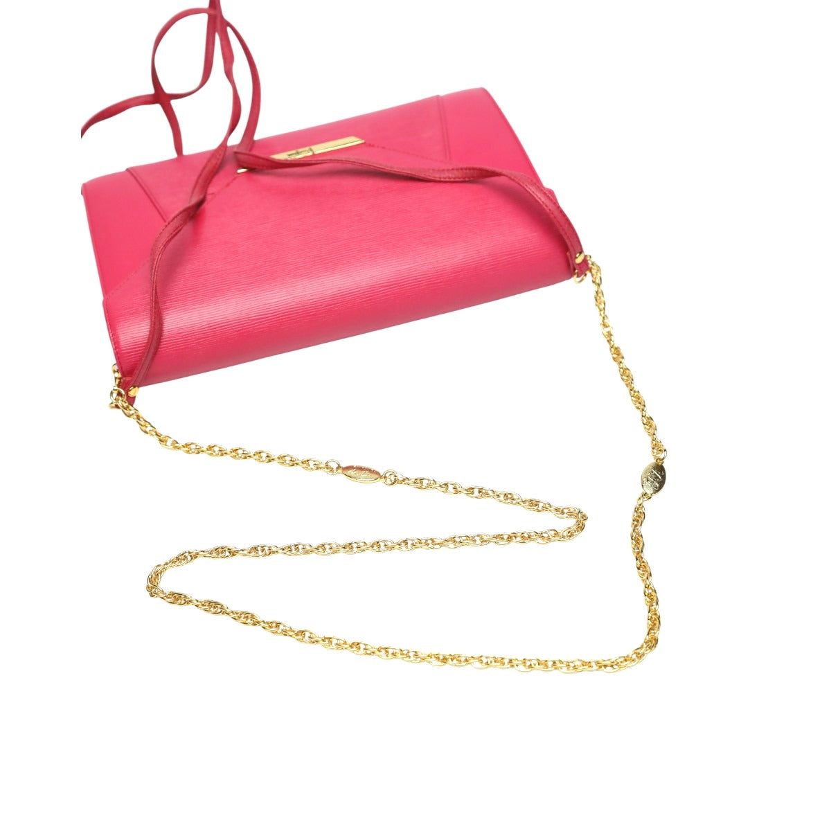 キミジマ KIMIJIMA PARIS TOKYO ショルダーバッグ
 チェーンバッグ Wチェーン Wフラップ 肩掛け レザー ピンク 【SS】
 【中古】