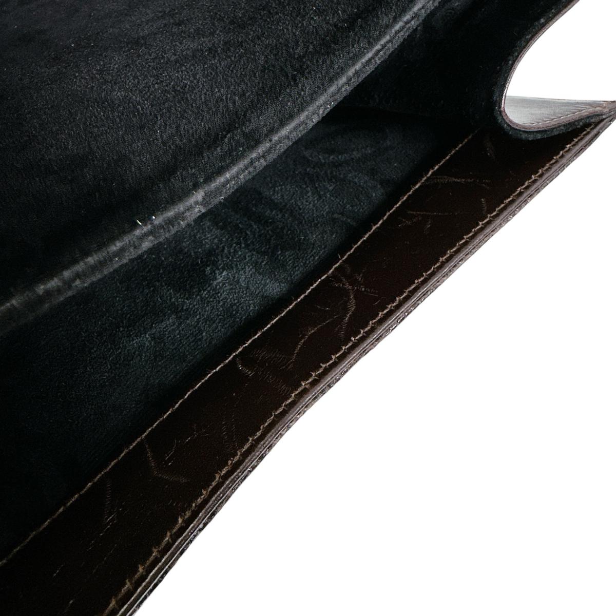 サルヴァトーレフェラガモ Salvatore Ferragamo ハンドバッグ
 ハンドバッグ リザード型押し ガンチーニ レザー ブラウン 【SS】
 【中古】