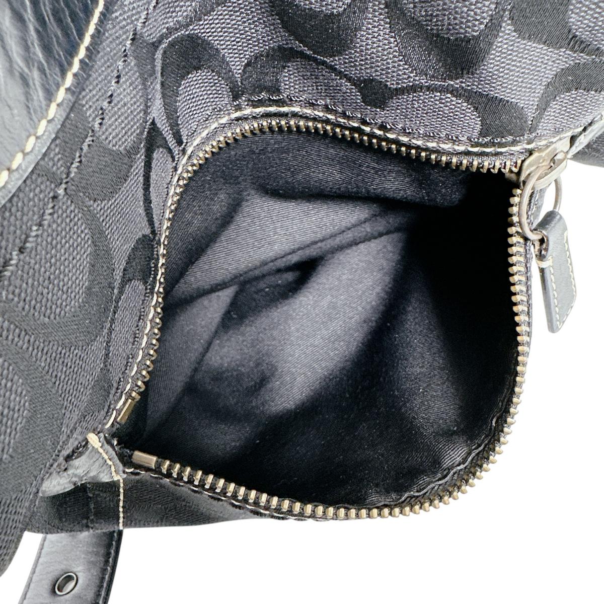 コーチ COACH ショルダーバッグ
 斜め掛け シグネチャー ショルダーバッグ キャンバス J0649 ブラック 【SS】
 【中古】