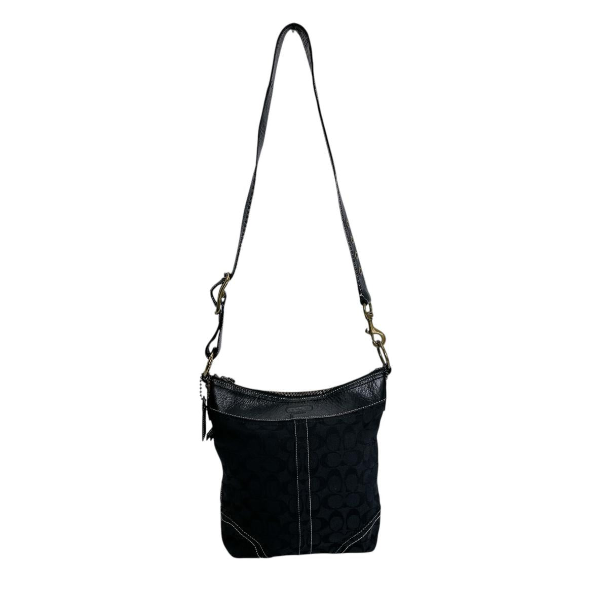 コーチ COACH ショルダーバッグ
 斜め掛け シグネチャー ショルダーバッグ キャンバス J0649 ブラック 【SS】
 【中古】