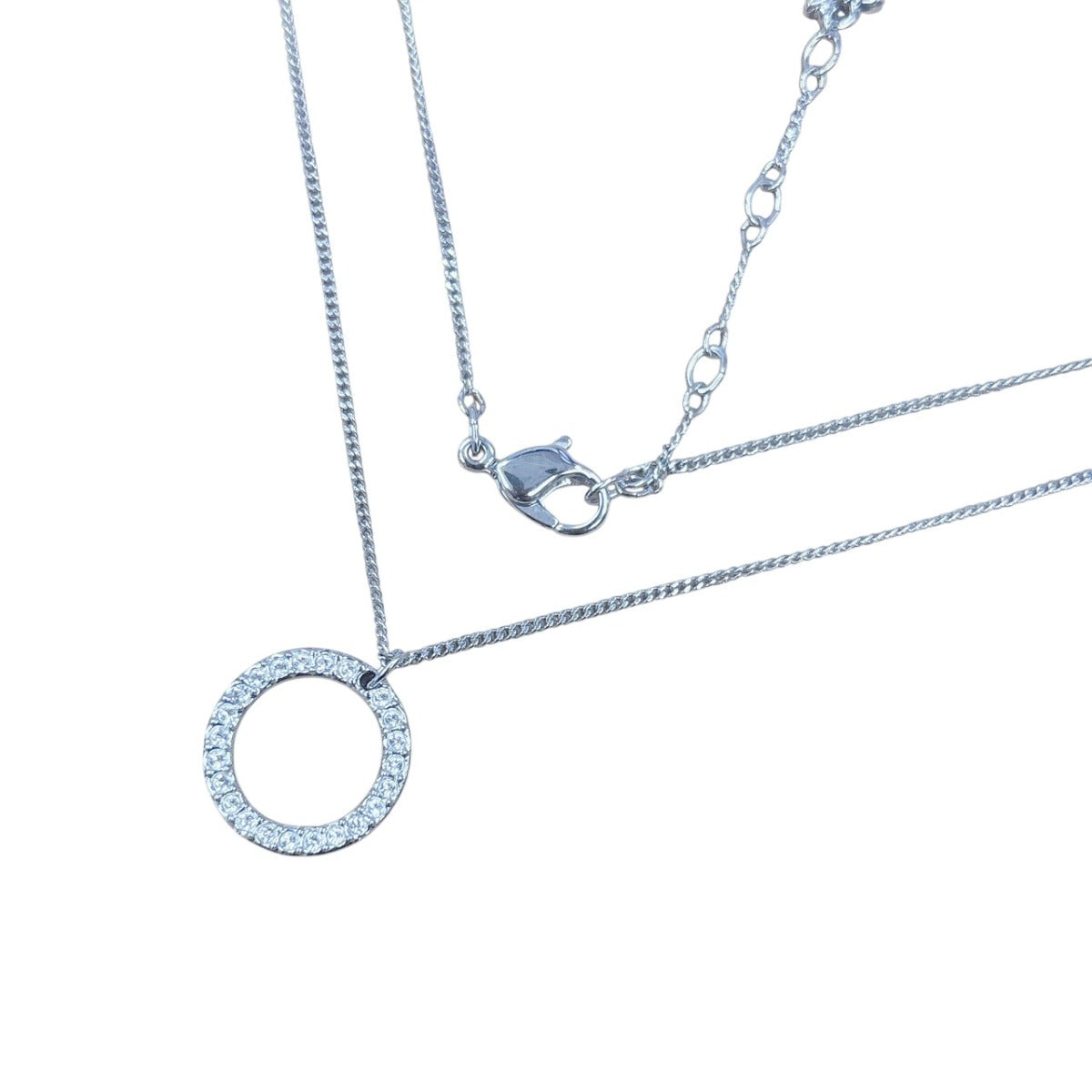 スワロフスキー SWAROVSKI ネックレス
 ネックレス サークルペンダント ラインストーン Not specified（指定なし） シルバー 【SS】
 【中古】