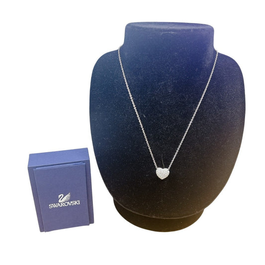 スワロフスキー SWAROVSKI ネックレス
 ネックレス ハート型リバーシブル ラインストーン Not specified（指定なし） シルバー 【SS】
 【中古】