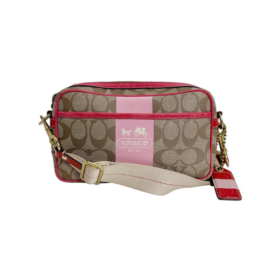 コーチ COACH ショルダーバッグ
 斜めがけ ミニショルダー ボディバッグ レザー H0769-11355 ベージュ 【SS】
 【中古】