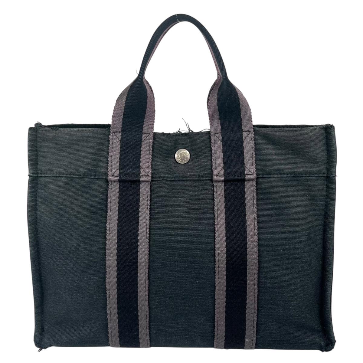 エルメス HERMES トートバッグ
 ハンドバッグ キャンバス フールトゥPM キャンバス ブラック 【SS】
 【中古】