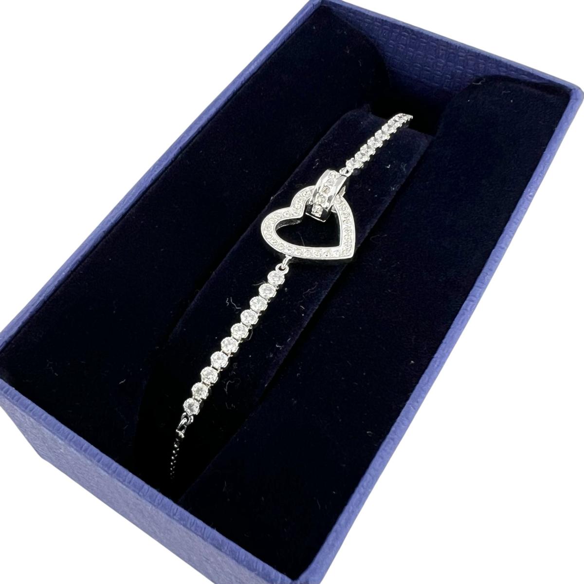 スワロフスキー SWAROVSKI ブレスレット
 ブレスレット ハート ラインストーン クリスタル シルバー 【SS】
 【中古】