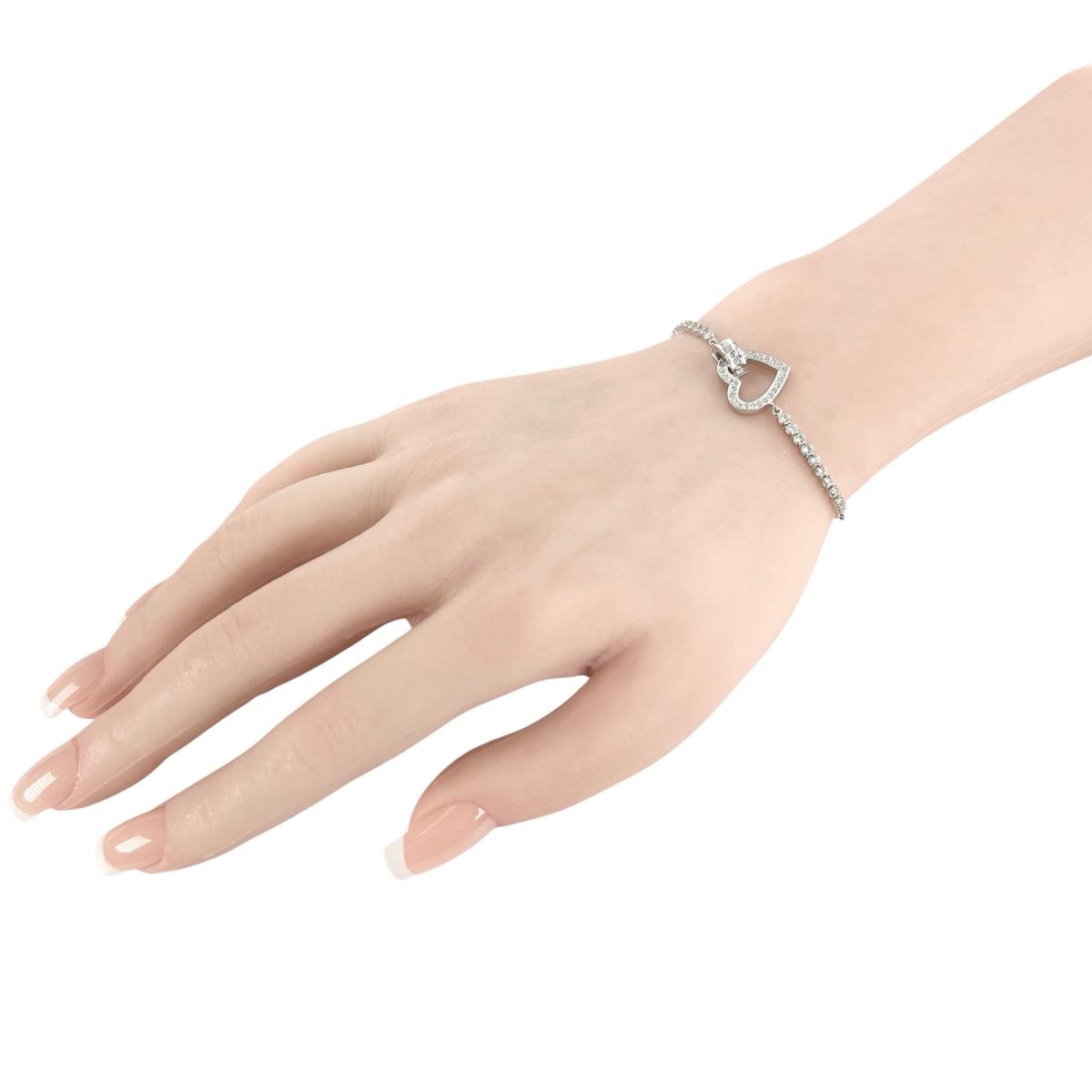 スワロフスキー SWAROVSKI ブレスレット
 ブレスレット ハート ラインストーン クリスタル シルバー 【SS】
 【中古】