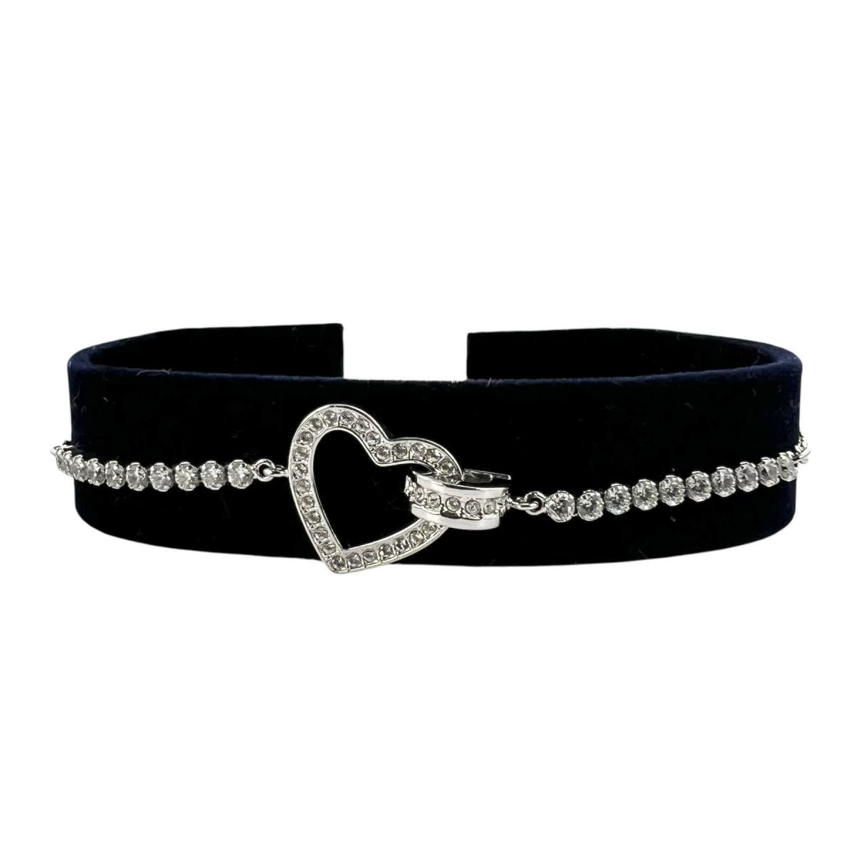 スワロフスキー SWAROVSKI ブレスレット
 ブレスレット ハート ラインストーン クリスタル シルバー 【SS】
 【中古】