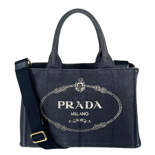 プラダ PRADA トートバッグ
 トートバッグ キャンバス カナパトート デニム ブルー 【SS】
 【中古】
