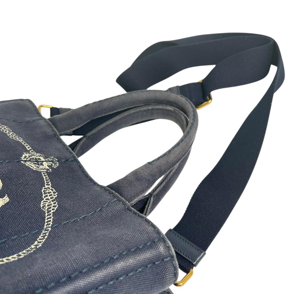 プラダ PRADA トートバッグ
 トートバッグ キャンバス カナパトート デニム ブルー 【SS】
 【中古】