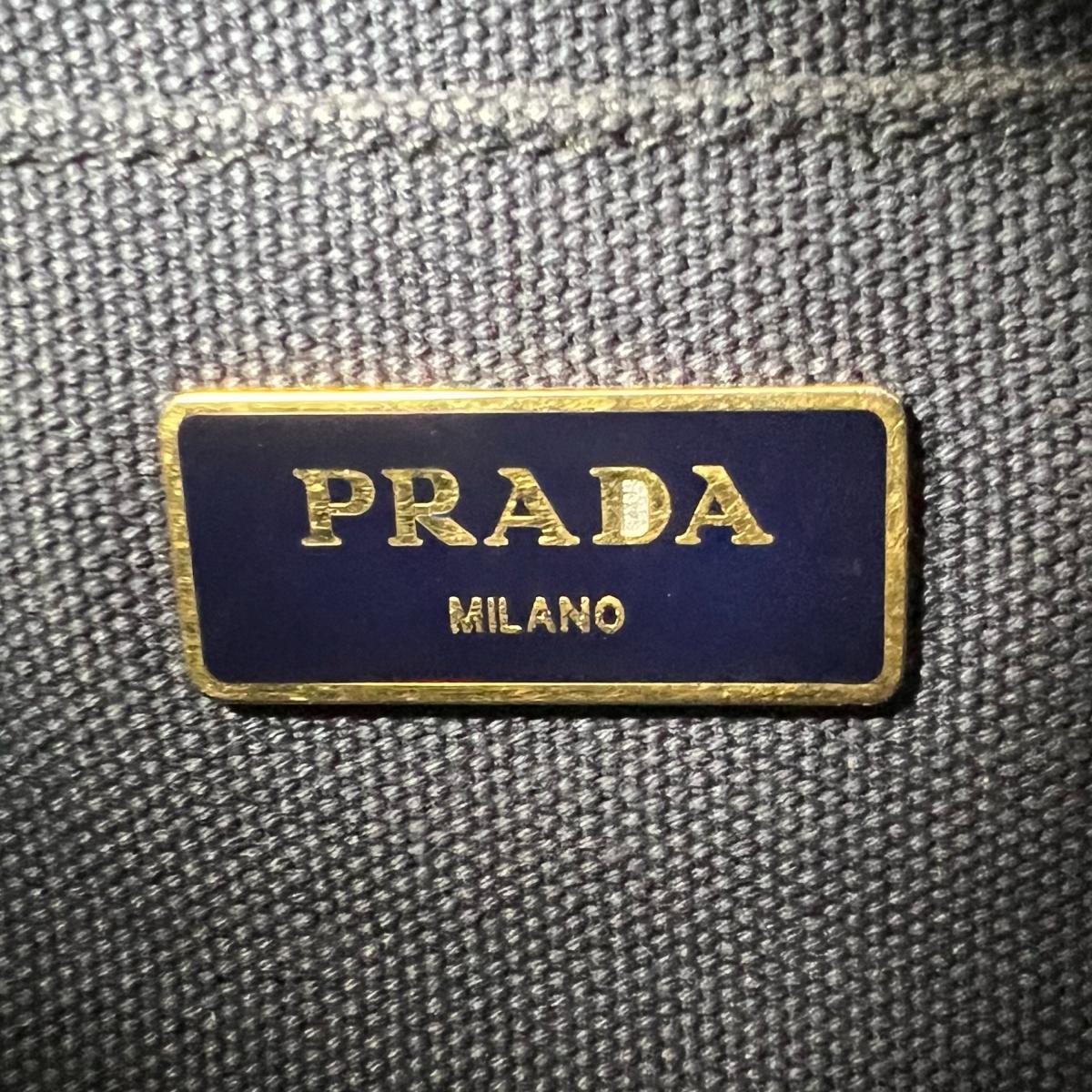 プラダ PRADA トートバッグ
 トートバッグ キャンバス カナパトート デニム ブルー 【SS】
 【中古】