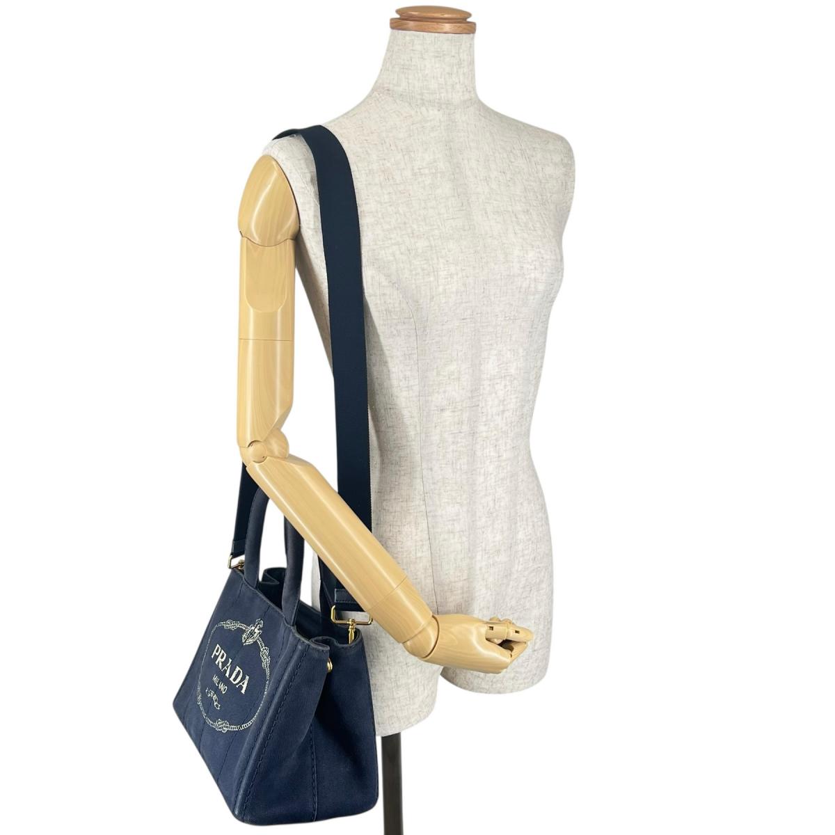 プラダ PRADA トートバッグ
 トートバッグ キャンバス カナパトート デニム ブルー 【SS】
 【中古】