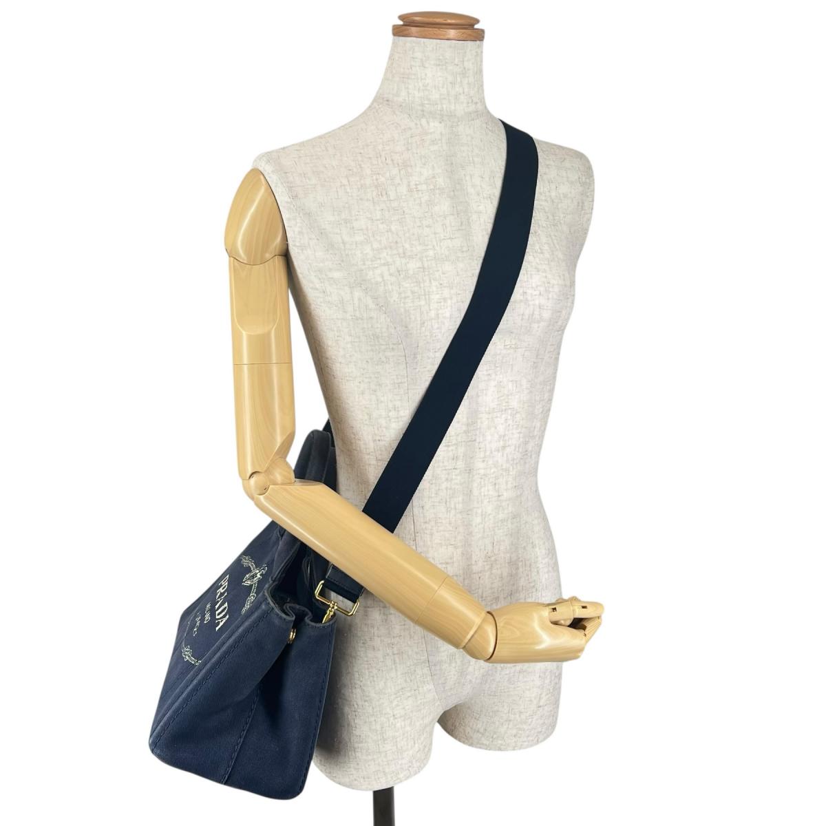 プラダ PRADA トートバッグ
 トートバッグ キャンバス カナパトート デニム ブルー 【SS】
 【中古】