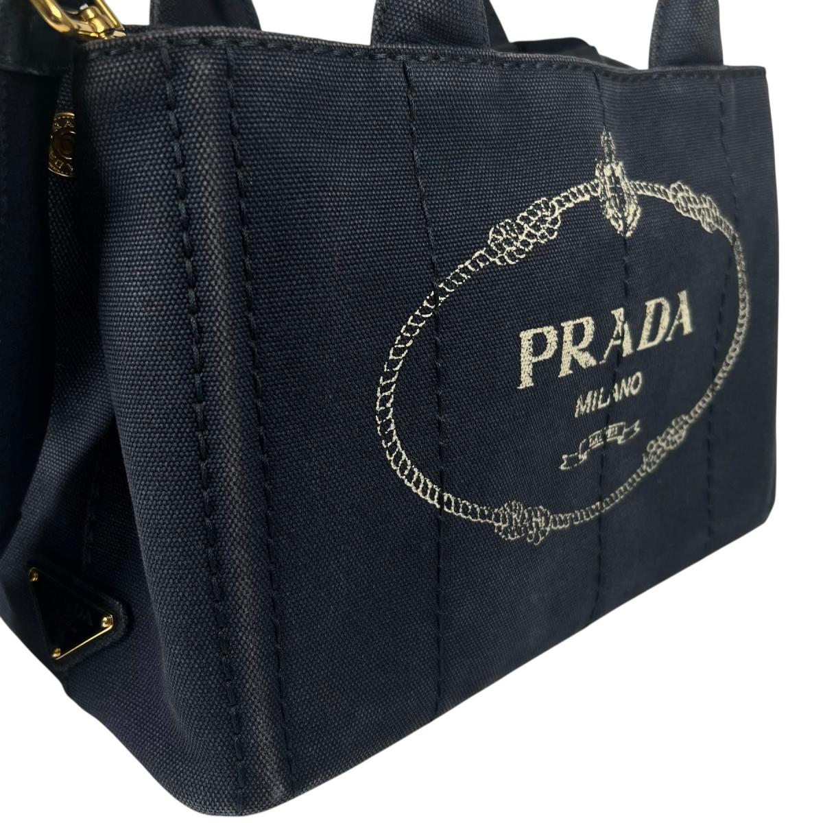 プラダ PRADA トートバッグ
 トートバッグ キャンバス カナパトート デニム ブルー 【SS】
 【中古】