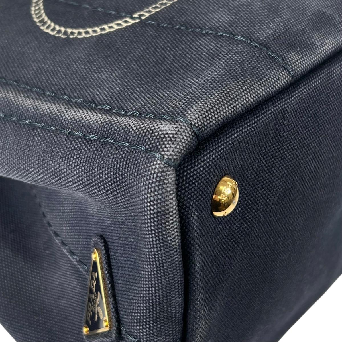 プラダ PRADA トートバッグ
 トートバッグ キャンバス カナパトート デニム ブルー 【SS】
 【中古】