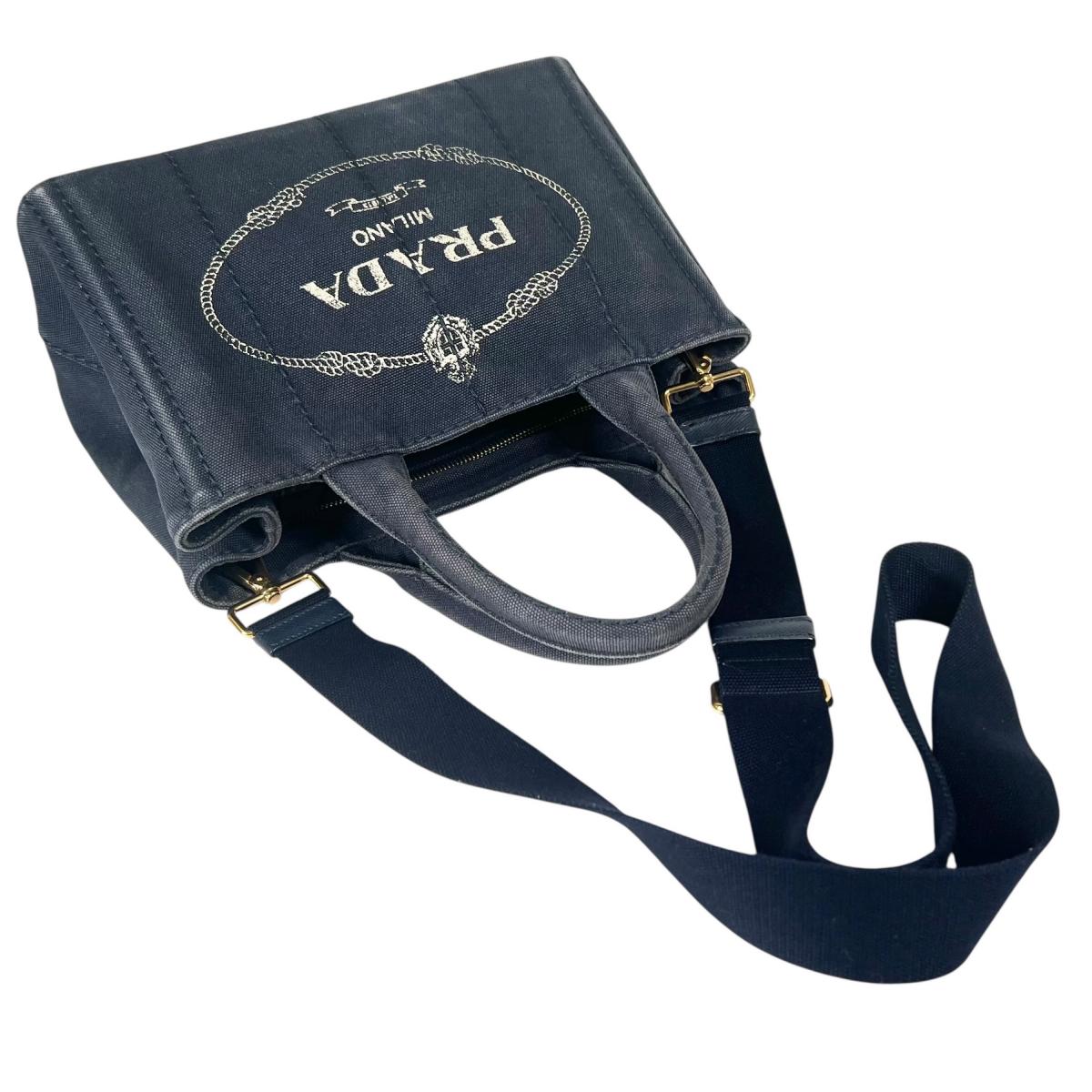 プラダ PRADA トートバッグ
 トートバッグ キャンバス カナパトート デニム ブルー 【SS】
 【中古】