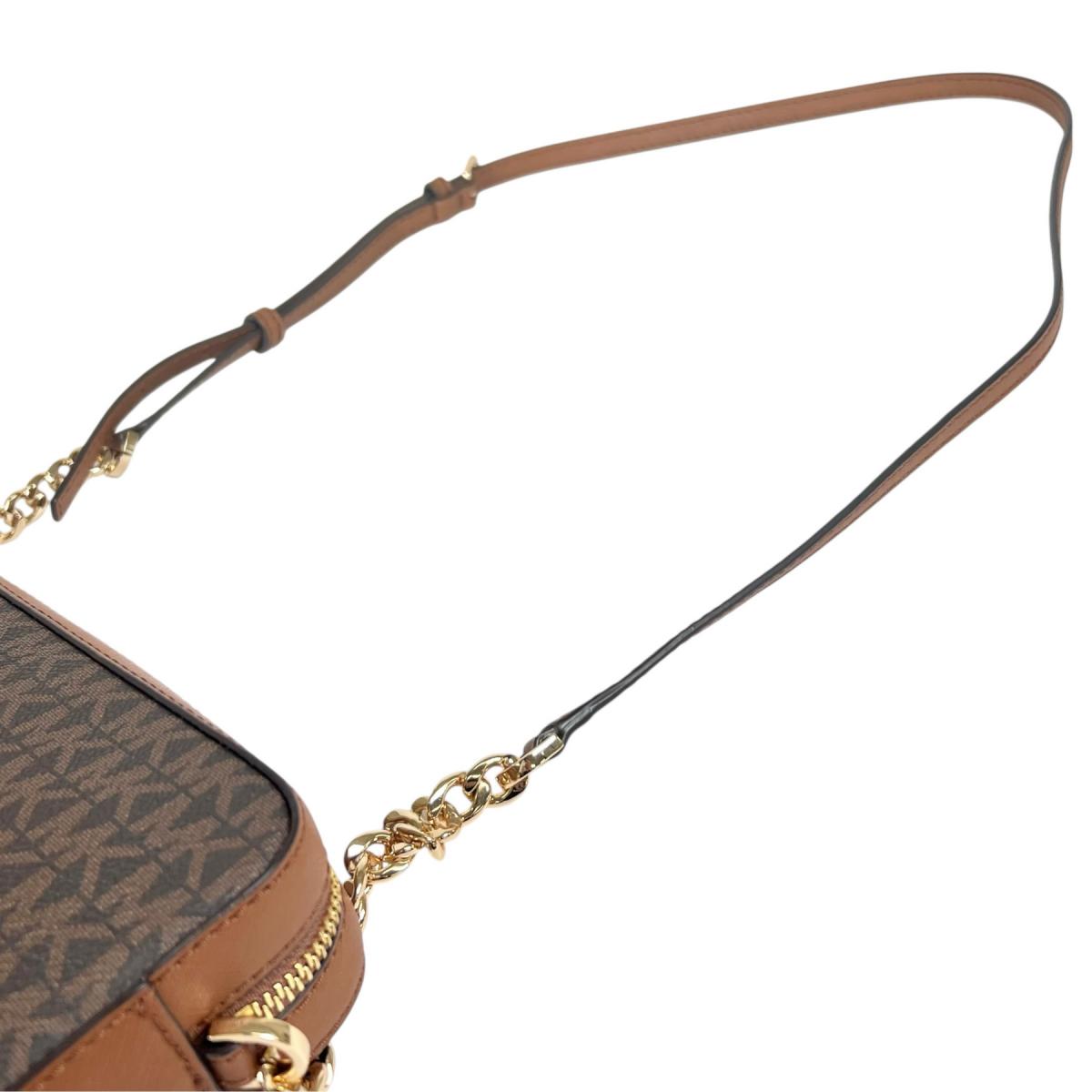 マイケルコース Michael Kors ショルダーバッグ
 チェーンバッグ Jet Set Travel Medium レザー 35F8GTTC3B ブラウン 【SS】
 【中古】