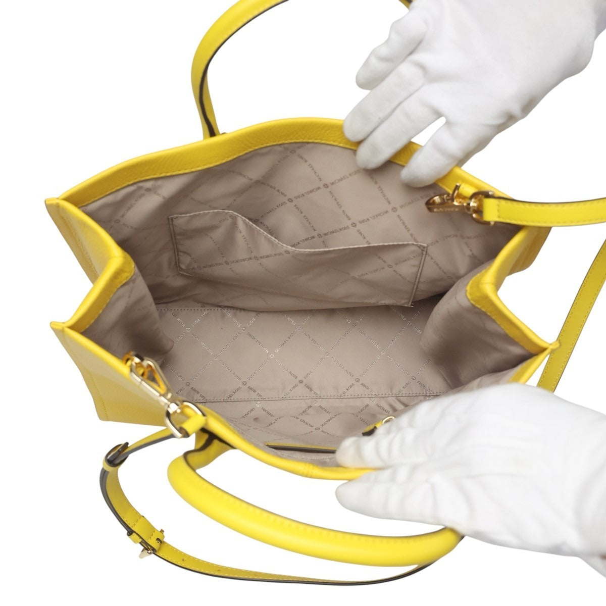 マイケルコース Michael Kors ハンドバッグ
 2WAYバッグ ショルダーバッグ 牛革 イエロー 【中古】