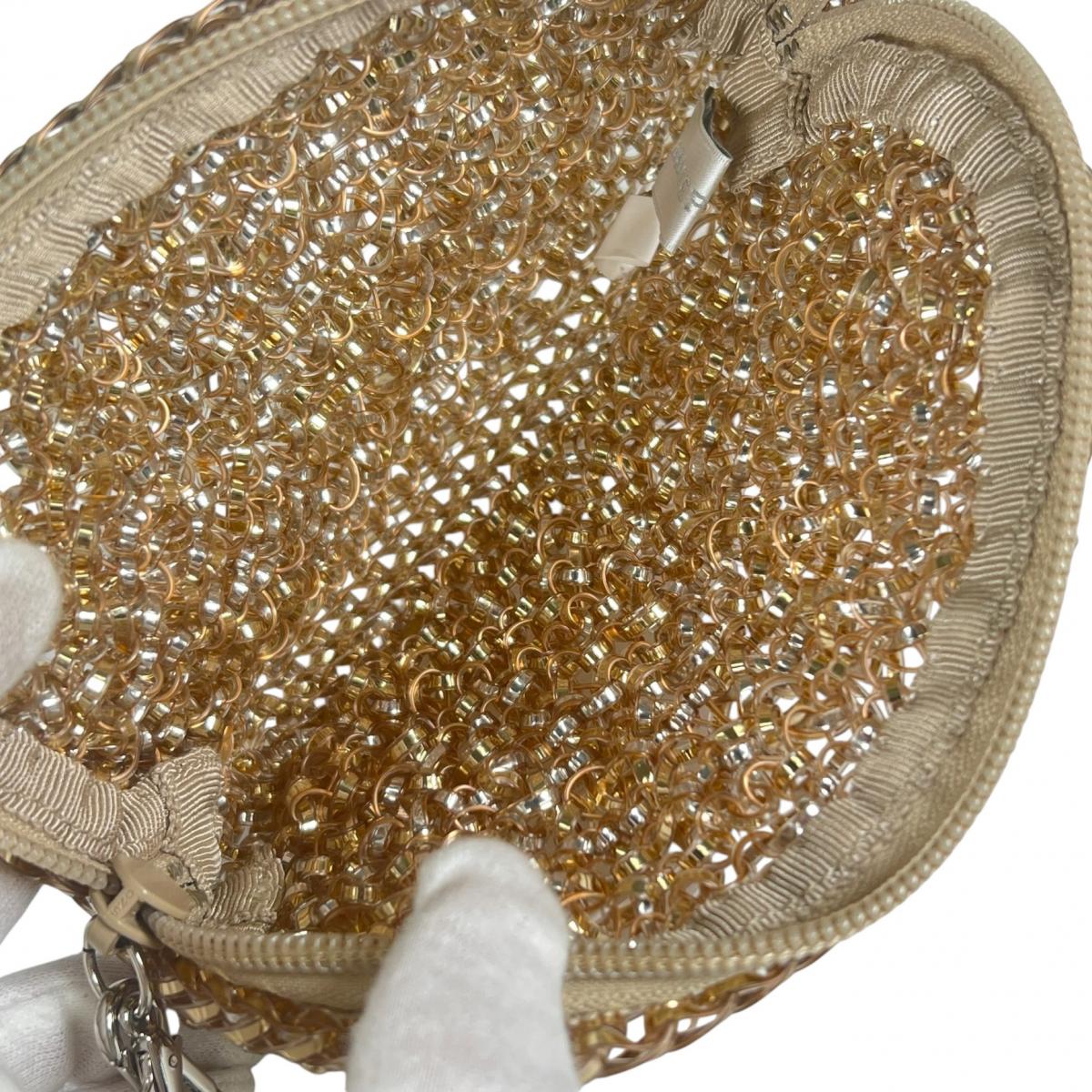 アンテプリマ ANTEPRIMA ポーチ
 ワイヤー 化粧ポーチ ワイヤー シャンパンゴールド 【SS】
 【中古】