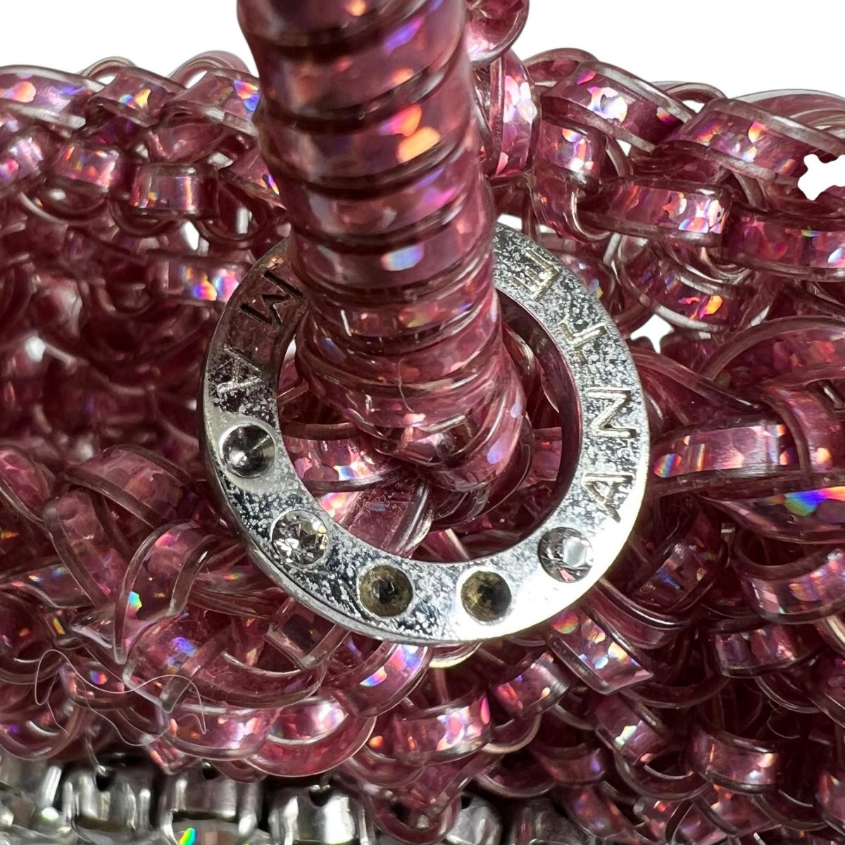 アンテプリマ ANTEPRIMA ハンドバッグ
 ワイヤーバッグ パーティー ハート ワイヤー ピンク×シルバー 【SS】
 【中古】