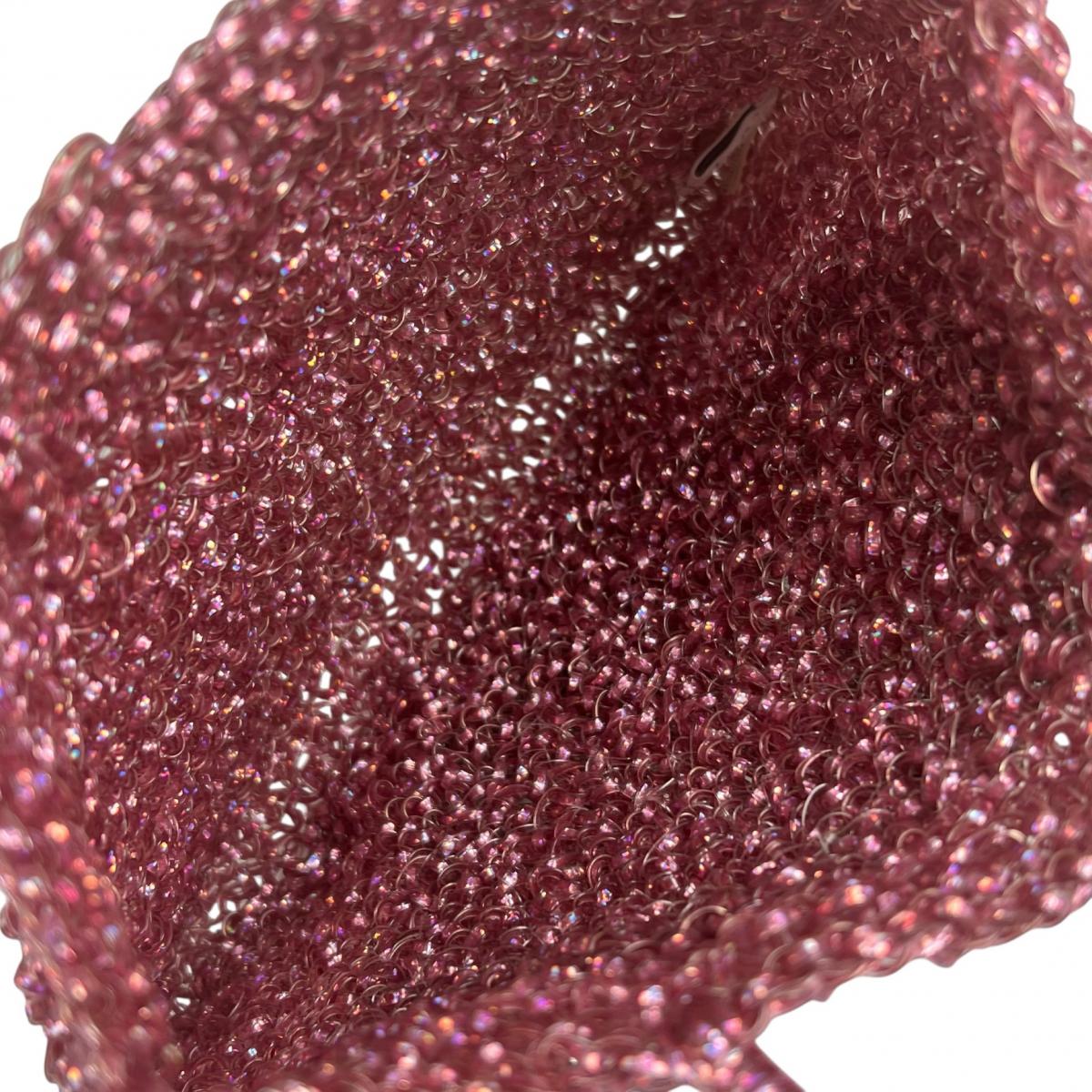 アンテプリマ ANTEPRIMA ハンドバッグ
 ワイヤーバッグ パーティー ハート ワイヤー ピンク×シルバー 【SS】
 【中古】