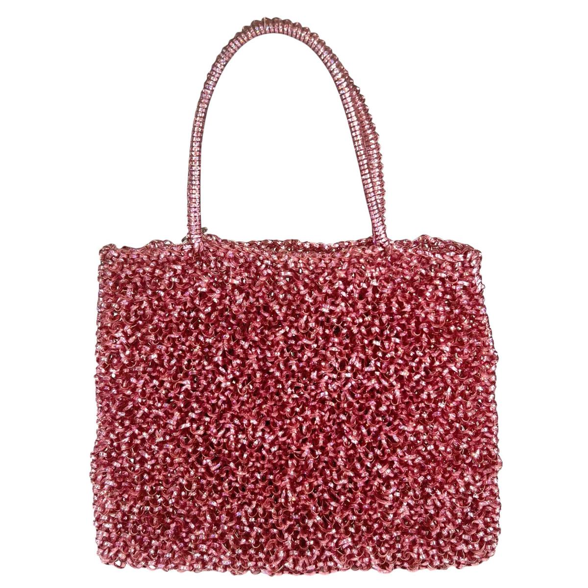 アンテプリマ ANTEPRIMA ハンドバッグ
 ワイヤーバッグ パーティー ハート ワイヤー ピンク×シルバー 【SS】
 【中古】