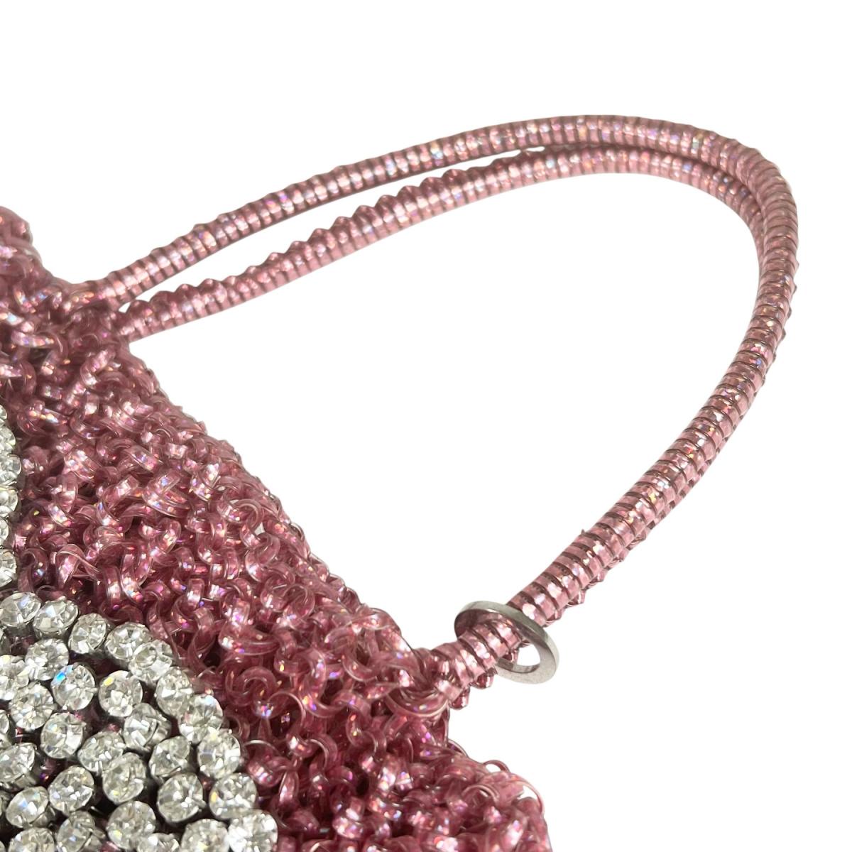 アンテプリマ ANTEPRIMA ハンドバッグ
 ワイヤーバッグ パーティー ハート ワイヤー ピンク×シルバー 【SS】
 【中古】