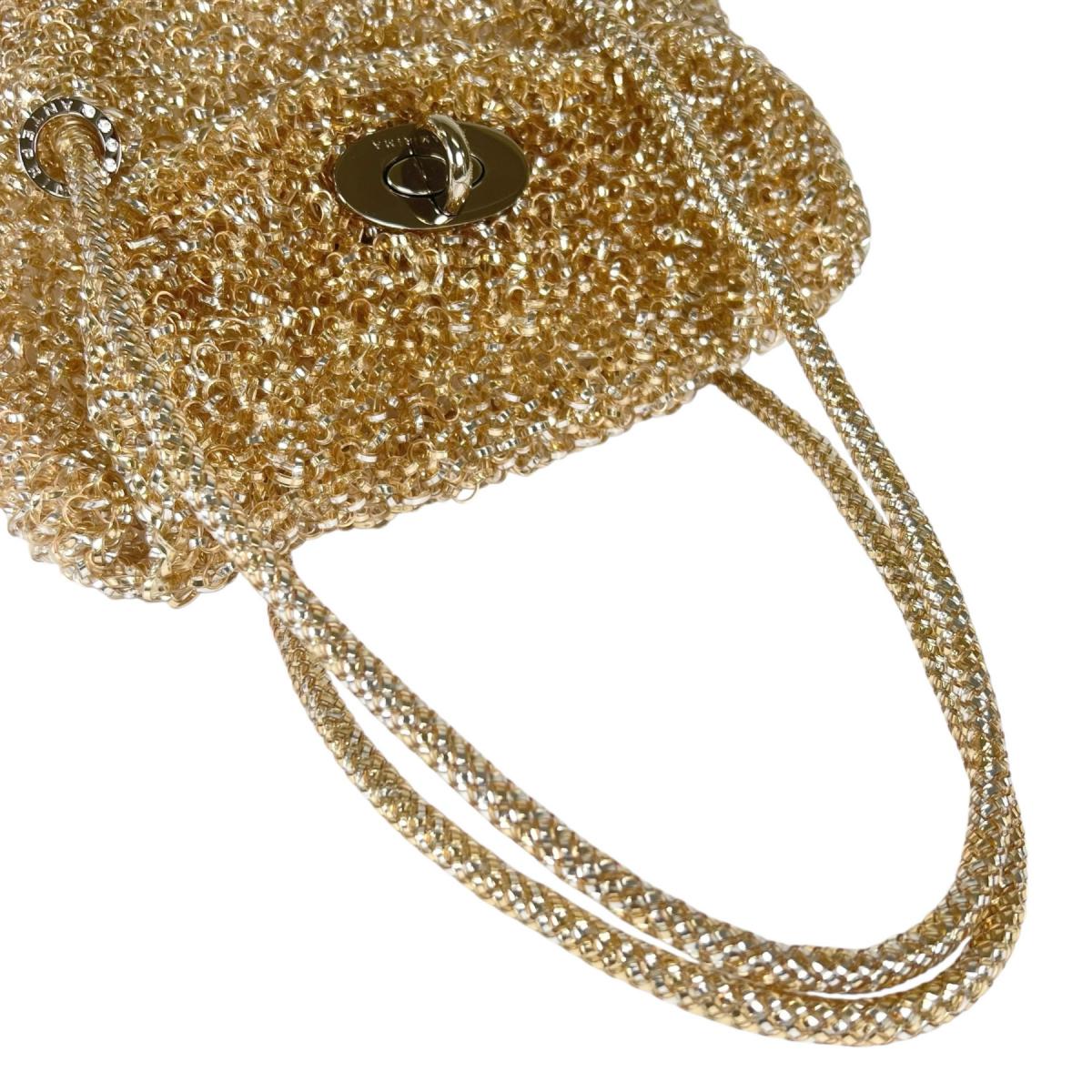 アンテプリマ ANTEPRIMA ハンドバッグ
 ワイヤーバッグ パーティー ワイヤー シャンパンゴールド 【SS】
 【中古】